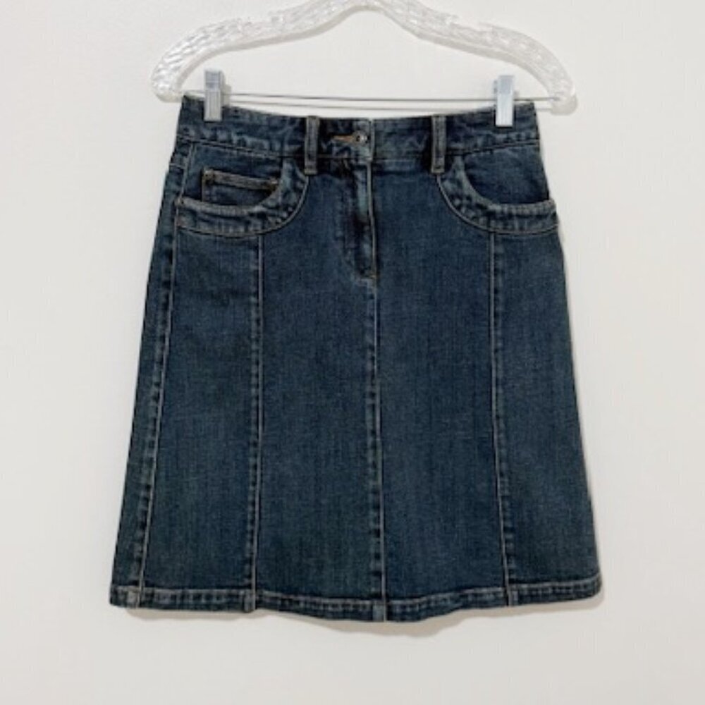 Talbots Petites Denim Stretch A-Line Skirt Women's Size 2